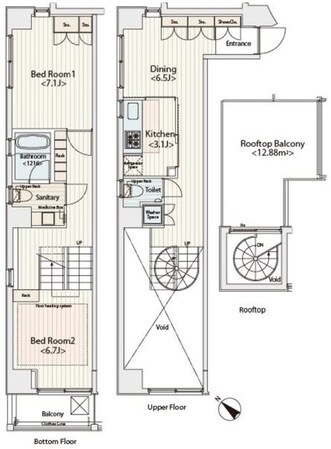 カスタリア八丁堀の物件間取画像